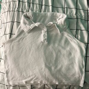 Kids White Collared Top